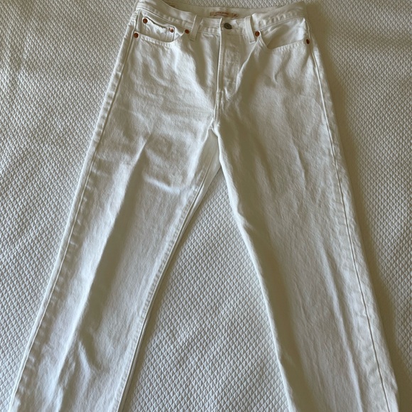 Levi wedgie straight white jeans - Picture 1 of 3